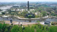 开封市铁塔公园春天美丽景色
