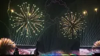 济宁曲阜 尼山圣境 夜场灯光秀+无人机+烟花表演，推荐看现场，还是比较震撼的。