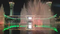潍坊市人民广场2019年喷泉景观。