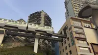 重庆李子坝轻轨穿楼-观景平台