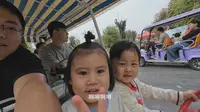 汉宝和燊燊游玩聊城滨河野生动物世界