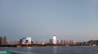 沈阳浑河晚渡。