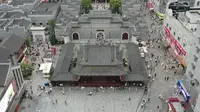 航拍南昌市万寿宫及历史文化街区