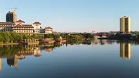 航拍田东湿地公园