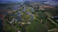 航拍飞探长治漳泽湖国家城市湿地公园