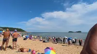 大连付家庄浴场的八月暑期