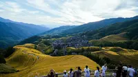 广西桂林龙脊梯田平安寨九龙五虎观景台延时摄影日转夜AAAA级景区旅游风光摄影好去处