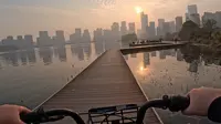 长沙骑行—梅溪湖文化艺术中心及湖边栈道