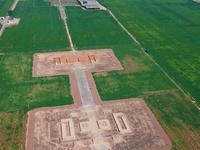 航拍汉魏洛阳故城遗址考古公园