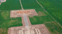 航拍汉魏洛阳故城遗址考古公园