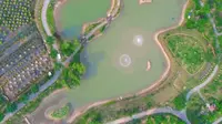 航拍蚌埠江淮植物园