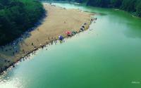 航拍增城区正果蒙花布沙滩