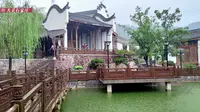 石家庄市子元徽派古建博物馆-含碧园美景（雨中景致）
