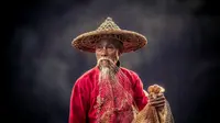 黄布滩倒影，漓江上的网红渔翁