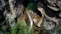水镇飞瀑——航拍山西晋城锡崖沟 20230917