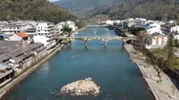 温州平阳顺溪古镇航拍