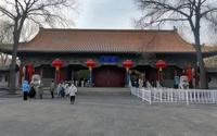 航拍山西太原市晋祠博物馆，太原的旅游名片。古建成片，古木参天