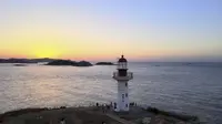 第628集 烟台蓬莱长岛九丈崖西北嘴灯塔日落