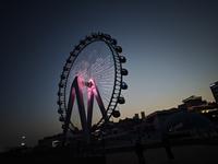 青岛极地之光摩天轮灯光秀