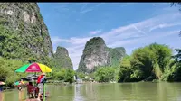 桂林 阳朔 遇龙河 水厄底至综合码头 竹筏漂流实录