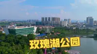 梧州玫瑰湖公园航拍，又是阳光明媚的一天