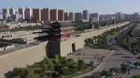 航拍山西大同古城墙