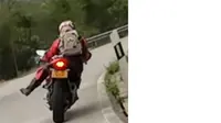南昆山Honda CBR 400R 压弯压沟里了