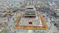 山东聊城东昌府古城光岳楼4K航拍素材