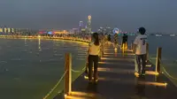 苏州风之园栈桥夜景