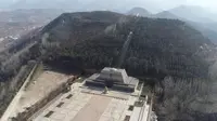 航拍宝鸡炎帝陵：姜水岸边，常羊山上