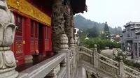 航拍九华山旃檀林