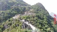 航拍广西贵港覃塘区蒙公镇灵龟宝山，当地又叫凤凰山