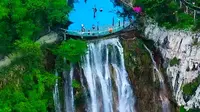 黄石滴水涯瀑布景区考察