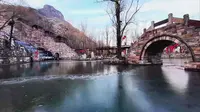 无人机穿越航拍河北邯郸武安市十六沟，一个用漂亮石头造型的景区