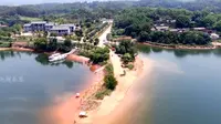 航拍广西横县西津湿地公园，水乡环境风景优美，犹如世外桃源