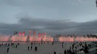 鄂尔多斯康巴什乌兰木伦湖音乐喷泉《中国喜事》