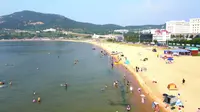 航拍威海16-金海滩浴场