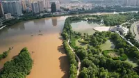 航拍兰州⑤-银滩黄河湿地公园