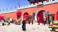 清徐关帝城走西口情景剧。