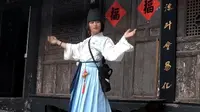 旅游记录我在家乡峨眉山景区纯阳殿的跳舞视频。