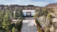 航拍河北邯郸市涉县129师纪念馆，129师是八路军三大主力师之一
