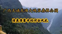 广西天峨龙滩大峡谷森林公园，清晨薄雾中的河谷风光，静谧而壮美