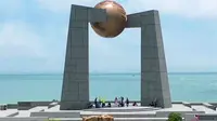 自然之门，北回归线标志塔，我国唯一一座建在海岛上的标志塔，每年吸引无数游客前来参观这一奇观！