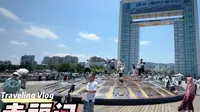 暑假游山东Day12，打卡威海幸福门广场，踩“万福图”祈福！