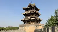 终于来到了心心念的万荣后土祠，看到了根据汉武帝写的秋风辞造的古代榫卯高楼