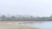养马岛的海水浴场，在日出以后