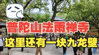 【普陀山景区】实拍普陀山三大寺庙之一的法雨禅寺，这里香火很旺，还有块九龙壁