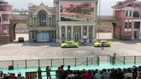 天津泰达航母公园-飞车特技表演，原声视频，带你身临其境，感受震撼