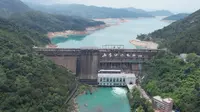 航拍世界上第一座承受6级地震的大坝，广东河源新丰江水库大坝！