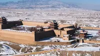 冬雪中的嘉峪关关城